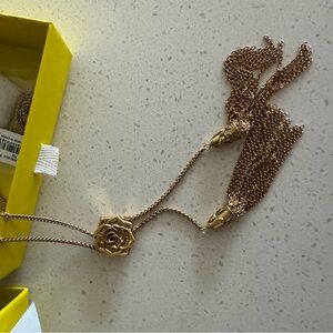 Kendra Scott Ansel Rose Bolo Necklace in Vintage Gold